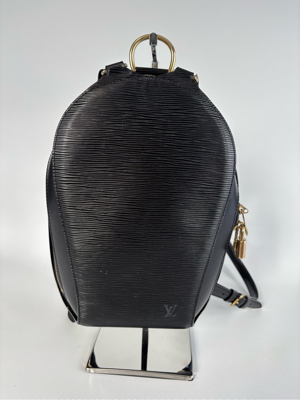 Louis Vuitton Black Epi Leather Compact Backpack with Gold Hardware